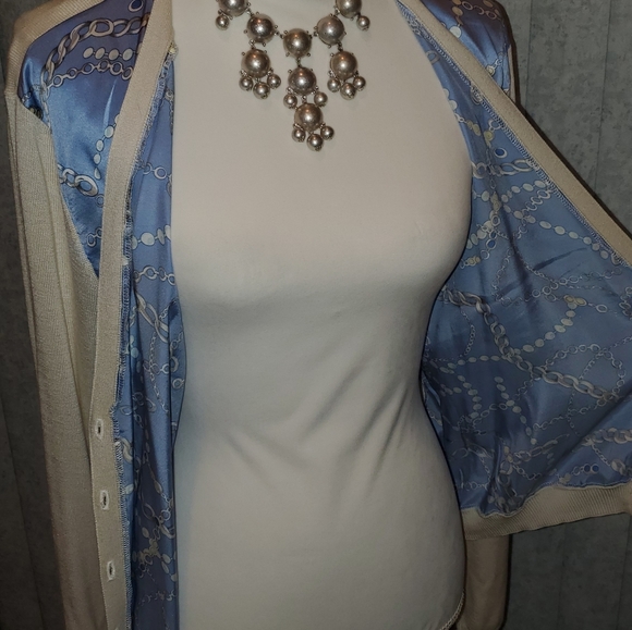 NWT Silk Panel Front Cardigan - Picture 5 of 7